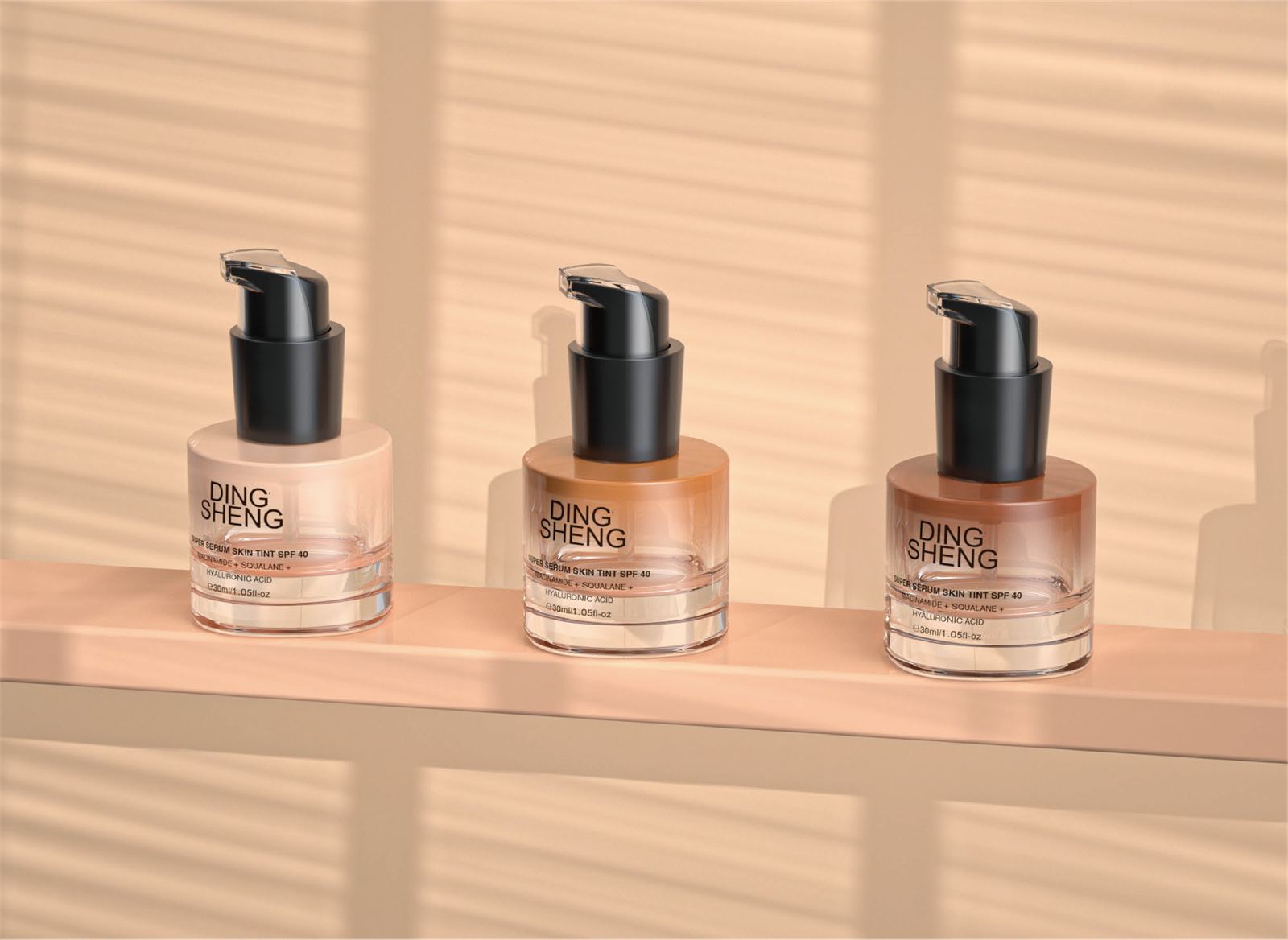 Skin tint pumps in three shades